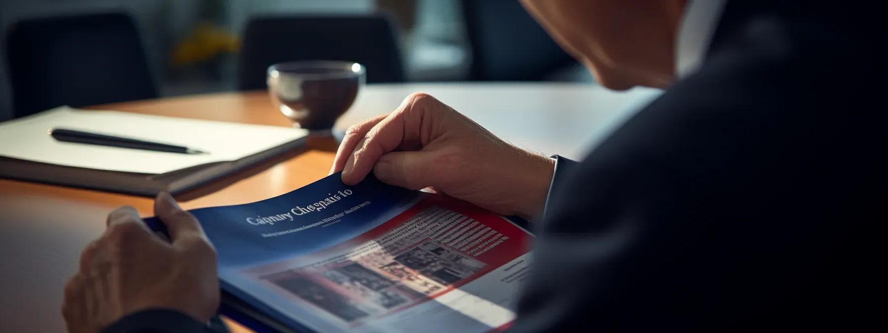 A person reading a guidebook titled "deciphering the caohc certification process" with a focused expression.
