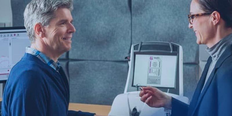 Man getting tested on Verifit2 machine