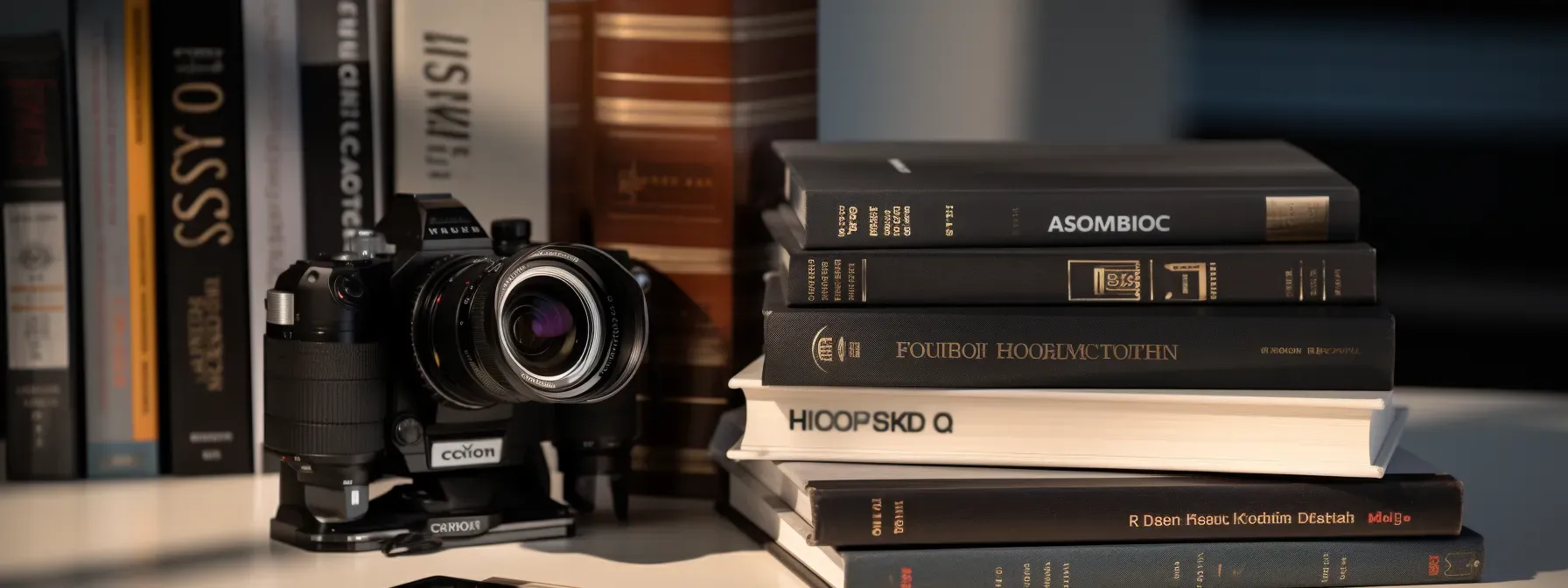 A stack of educational resources and books on caohc and niosh certification.